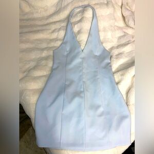 Zara Babyblue Mini Halter Neck Dress